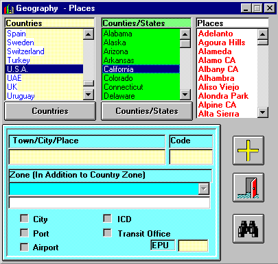 Set-up Places Screen Image 